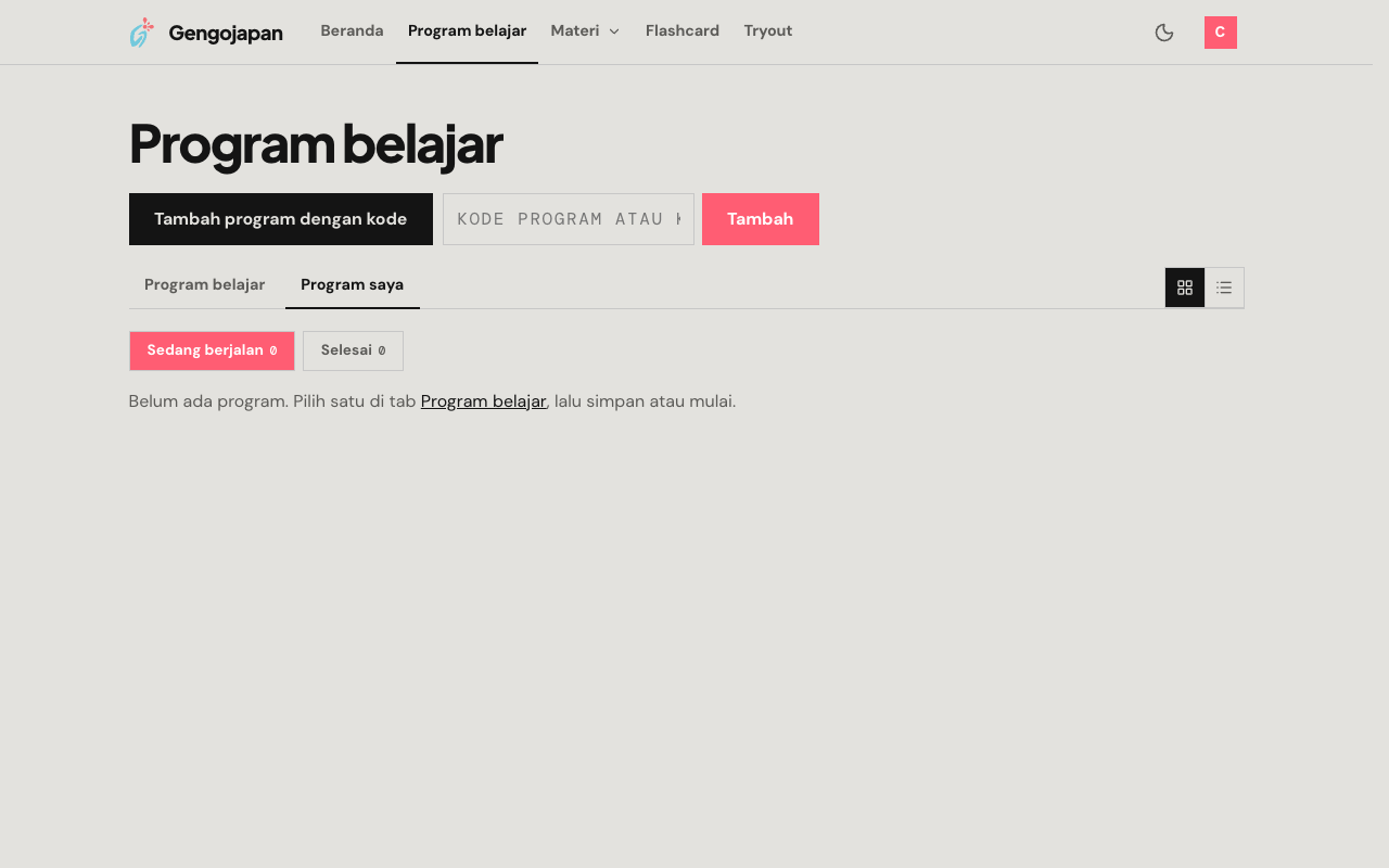 Tambah program dengan kode