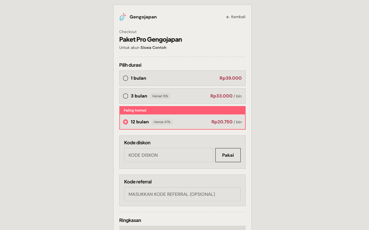 Halaman checkout