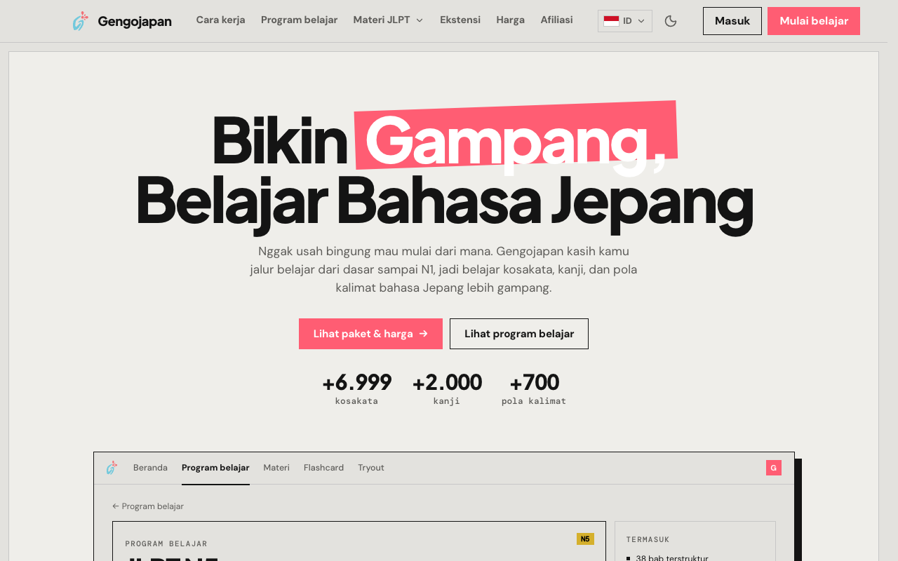 Halaman utama Gengojapan