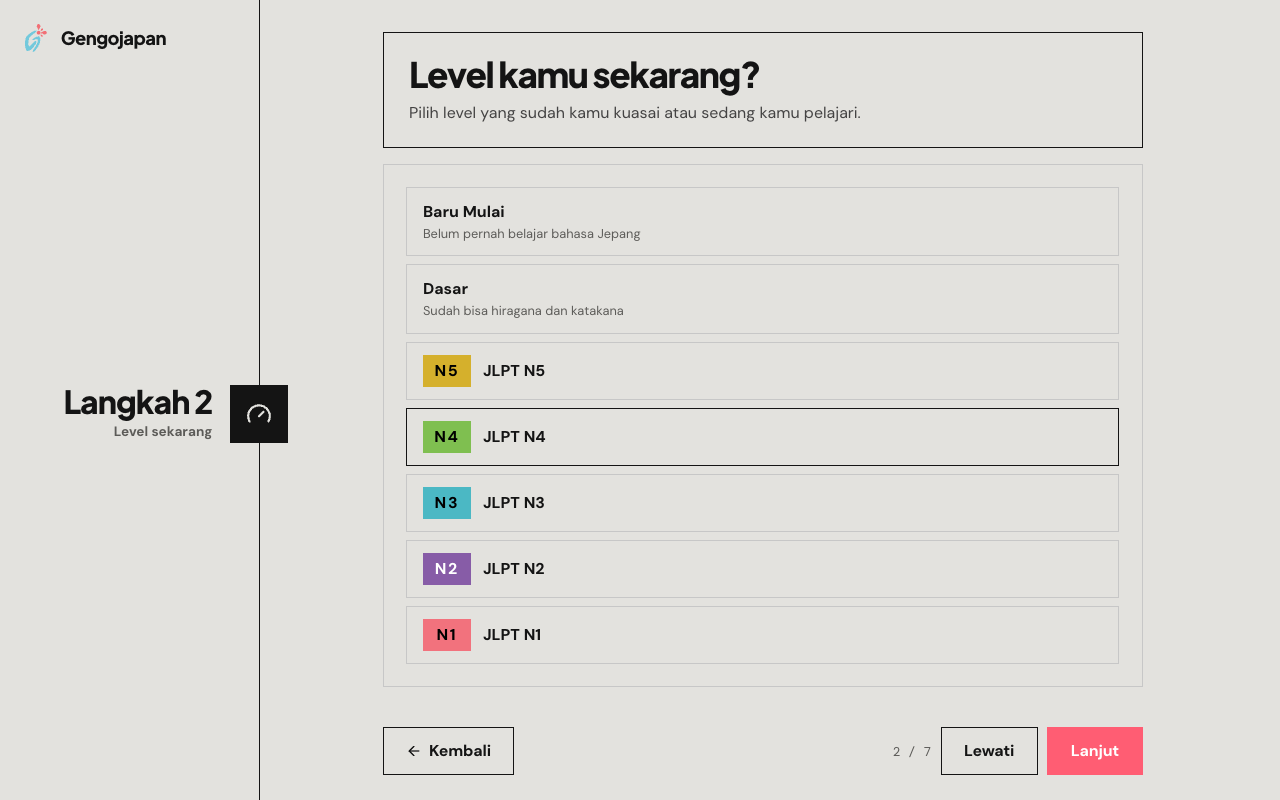 Langkah 2: Level sekarang