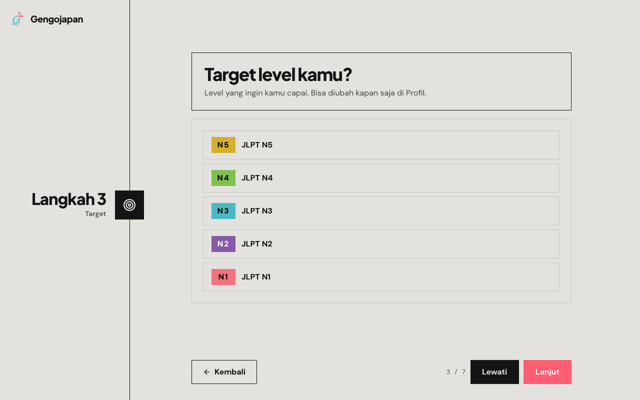 Langkah 3: Target level