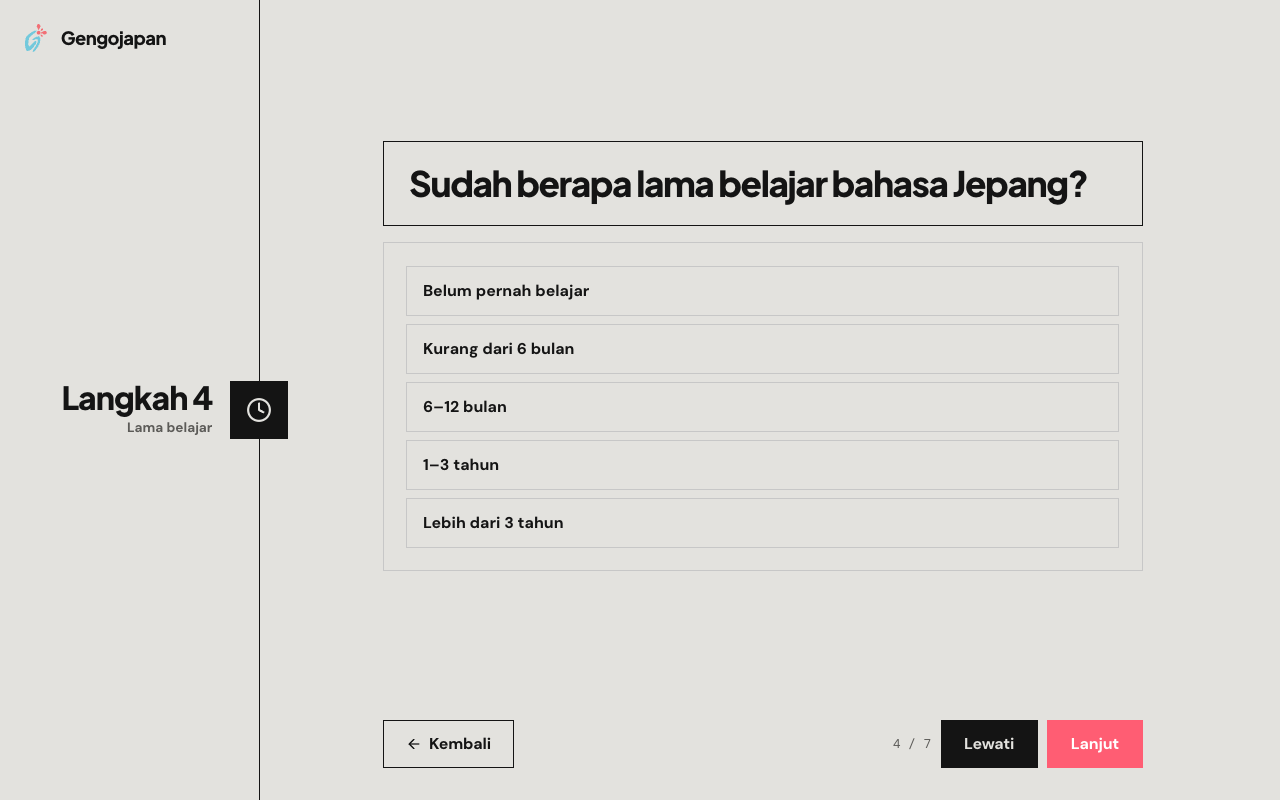 Langkah 4: Lama belajar