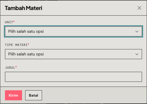 Dialog Tambah Materi